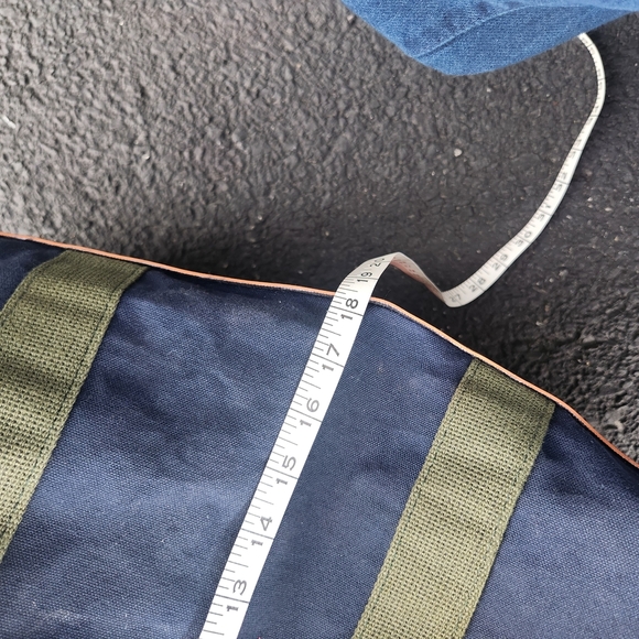 L.L. Bean Vintage Large Blue and Green Canvas  Duffle Bag - Picture 9 of 12